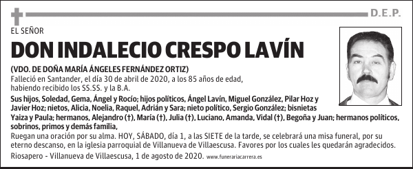 DON INDALECIO CRESPO LAVÍN