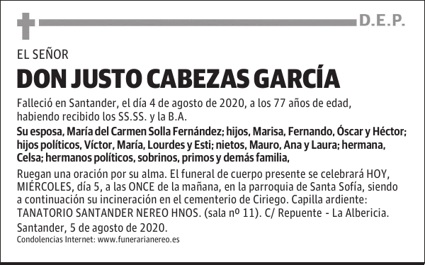 DON JUSTO CABEZAS GARCÍA