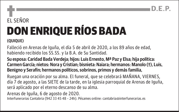 DON ENRIQUE RÍOS BADA