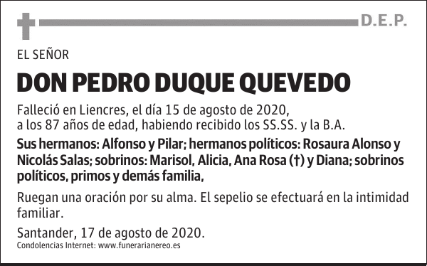 DON PEDRO DUQUE QUEVEDO