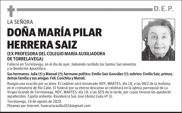 DOÑA MARÍA PILAR HERRERA SAIZ