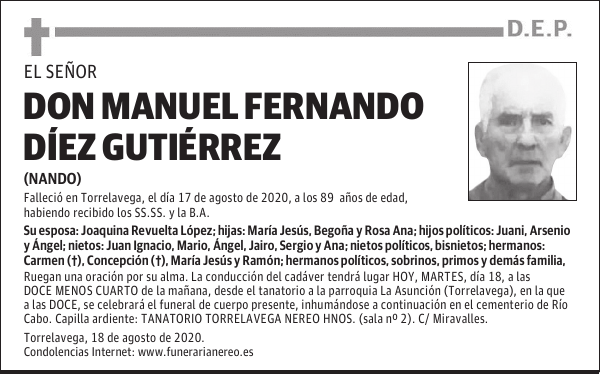DON MANUEL FERNANDO DÍEZ GUTIÉRREZ