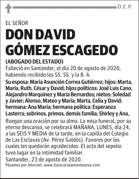 DON DAVID GÓMEZ ESCAGEDO