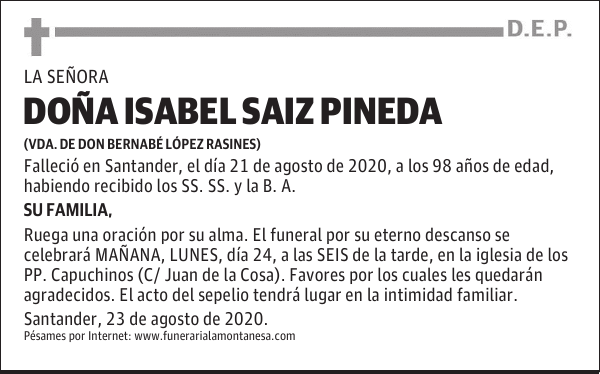 DOÑA ISABEL SAIZ PINEDA