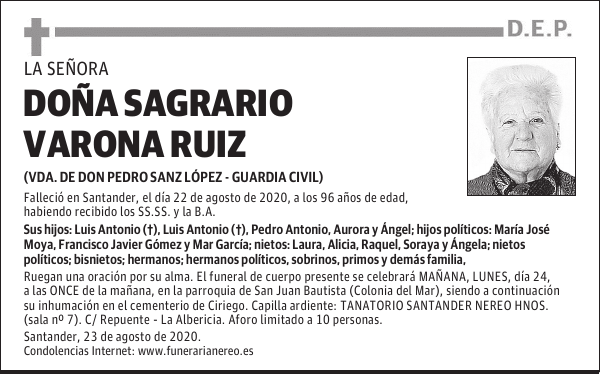 DOÑA SAGRARIO VARONA RUIZ