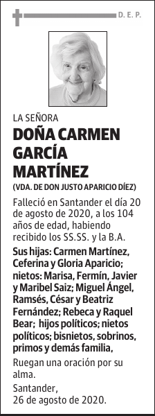 DOÑA CARMEN GARCÍA MARTÍNEZ