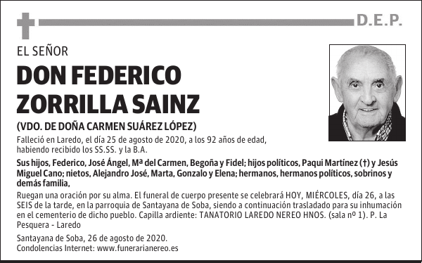DON FEDERICO ZORRILLA SAINZ