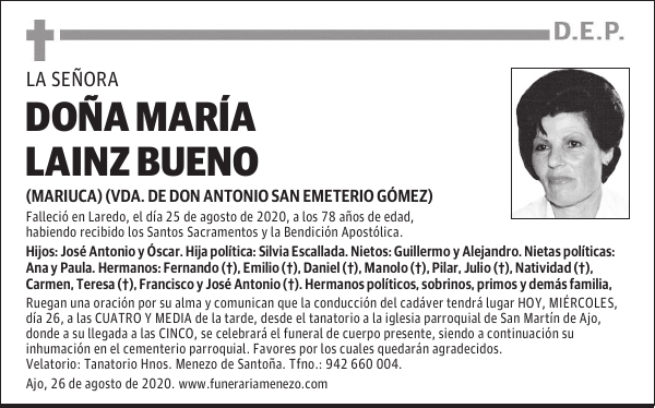 DOÑA MARÍA LAINZ BUENO