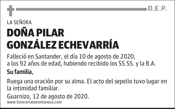 DOÑA PILAR GONZÁLEZ ECHEVARRÍA