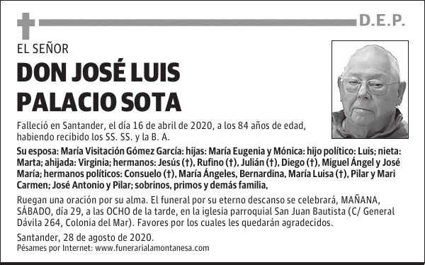 DON JOSÉ LUIS PALACIO SOTA