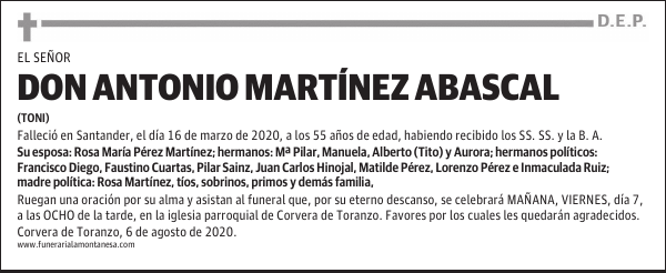 DON ANTONIO MARTÍNEZ ABASCAL