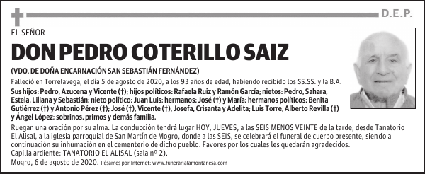 DON PEDRO COTERILLO SAIZ