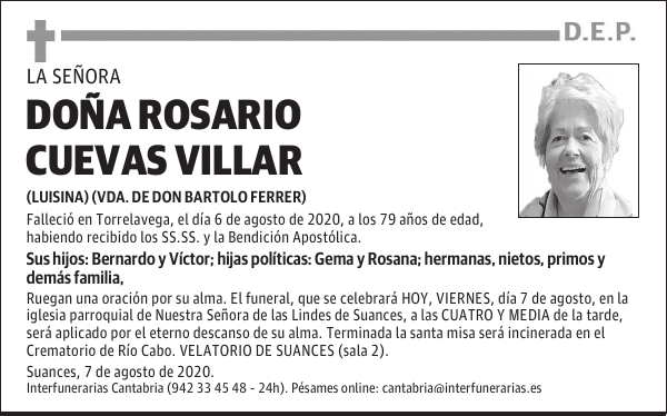 DOÑA ROSARIO CUEVAS VILLAR