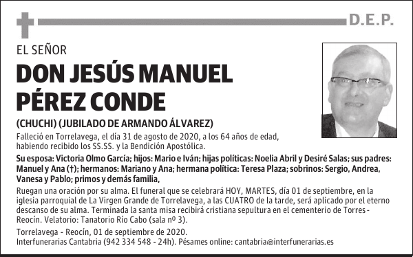DON JESÚS MANUEL PÉREZ CONDE