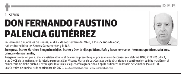 DON FERNANDO FAUSTINO PALENCIA GUTIÉRREZ