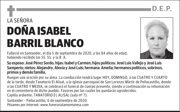 DOÑA ISABEL BARRIL BLANCO