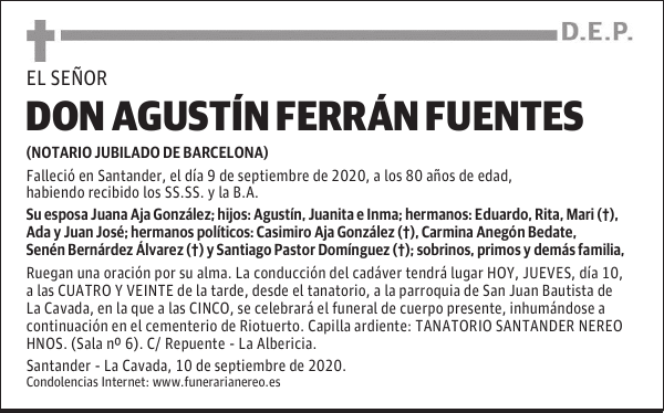 DON AGUSTÍN FERRÁN FUENTES