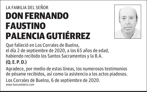 DON FERNANDO FAUSTINO PALENCIA GUTIÉRREZ
