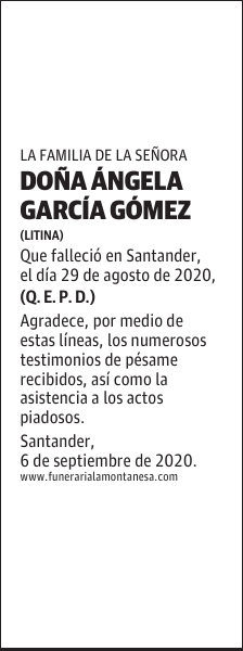 DOÑA ÁNGELA GARCÍA GÓMEZ