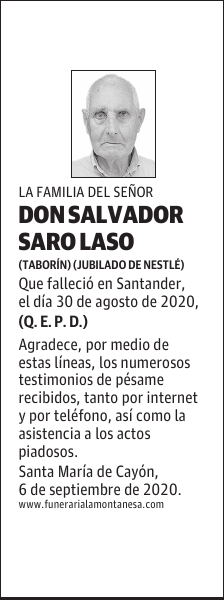 DON SALVADOR SARO LASO