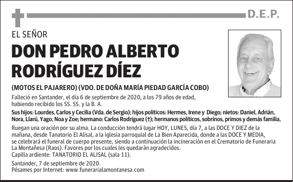 DON PEDRO ALBERTO RODRÍGUEZ DÍEZ