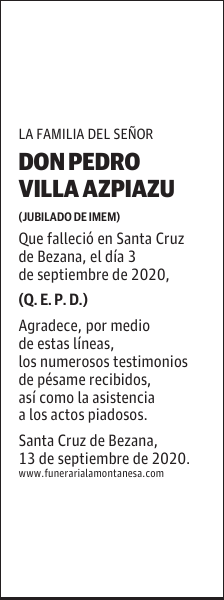 DON PEDRO VILLA AZPIAZU