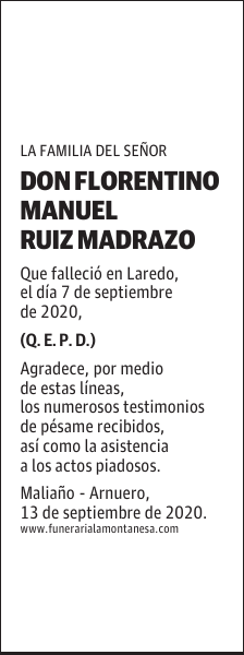DON FLORENTINO MANUEL RUIZ MADRAZO