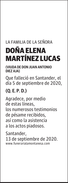 DOÑA ELENA MARTÍNEZ LUCAS