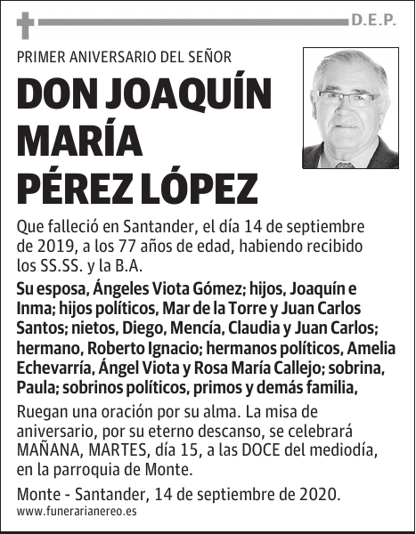DON JOAQUÍN MARÍA PÉREZ LÓPEZ