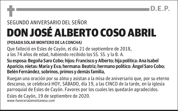 DON JOSÉ ALBERTO COSO ABRIL