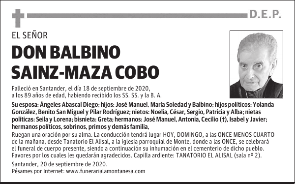 DON BALBINO SAINZ-MAZA COBO