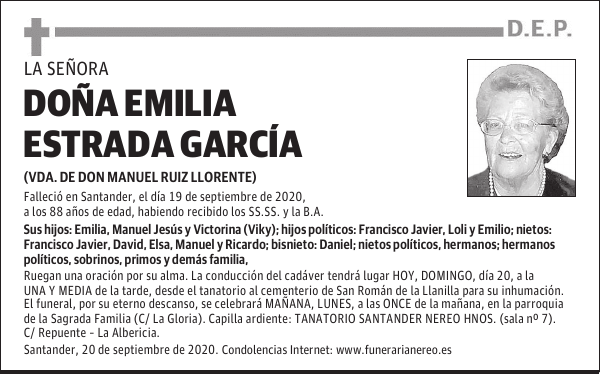 DOÑA EMILIA ESTRADA GARCÍA
