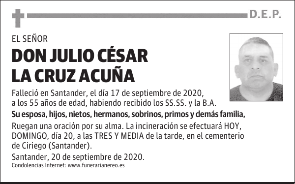DON JULIO CÉSAR LA CRUZ ACUÑA