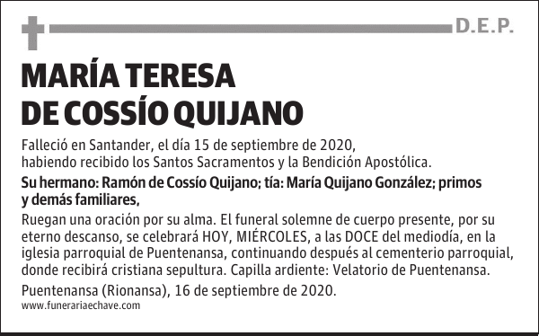 MARÍA TERESA DE COSSÍO QUIJANO