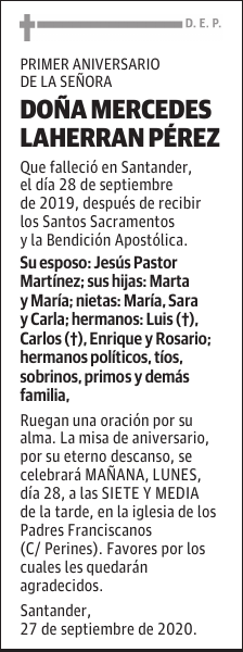 DOÑA MERCEDES LAHERRAN PÉREZ
