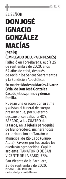 DON JOSÉ IGNACIO GONZÁLEZ MACÍAS