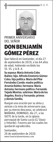 DON BENJAMÍN GÓMEZ PÉREZ