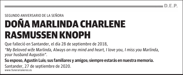 DOÑA MARLINDA CHARLENE RASMUSSEN KNOPH