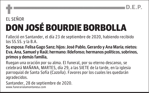 DON JOSÉ BOURDIE BORBOLLA