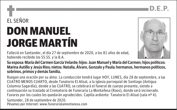 DON MANUEL JORGE MARTÍN