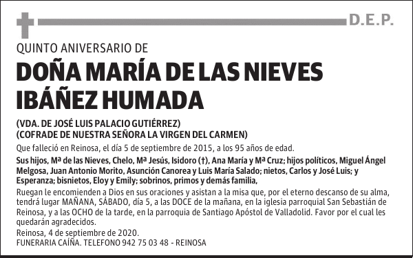 DOÑA MARÍA DE LAS NIEVES IBÁÑEZ HUMADA