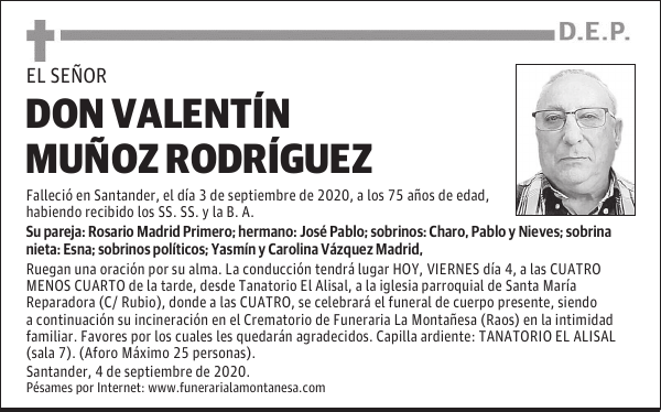 DON VALENTÍN MUÑOZ RODRÍGUEZ