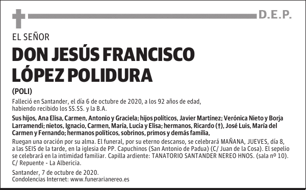DON JESÚS FRANCISCO LÓPEZ POLIDURA