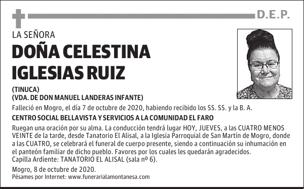 DOÑA CELESTINA IGLESIAS RUIZ