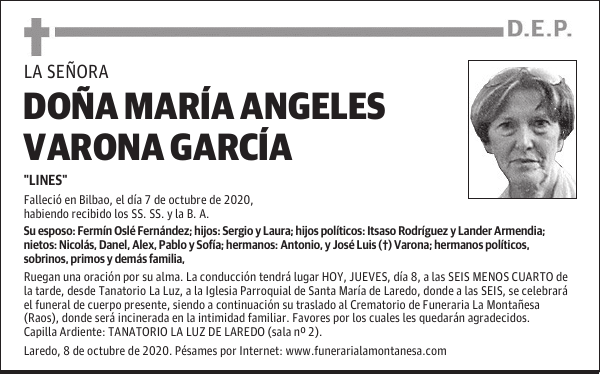 DOÑA MARÍA ANGELES VARONA GARCÍA