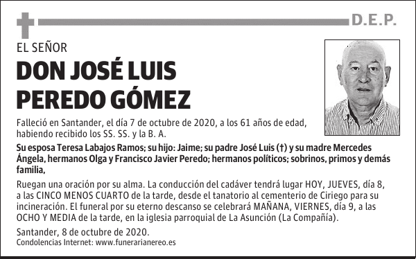 DON JOSÉ LUIS PEREDO GÓMEZ