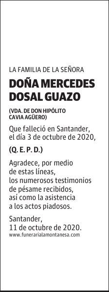 DOÑA MERCEDES DOSAL GUAZO