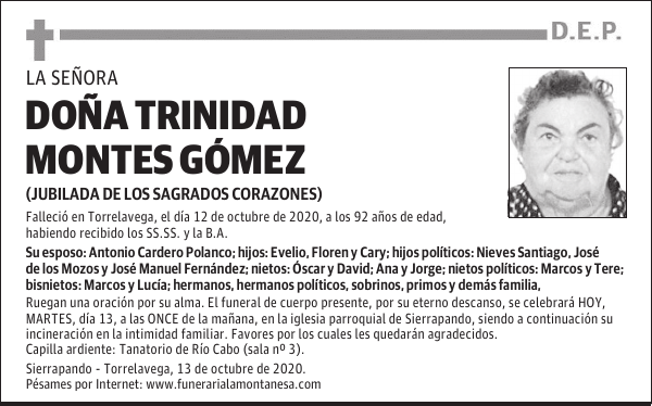 DOÑA TRINIDAD MONTES GÓMEZ