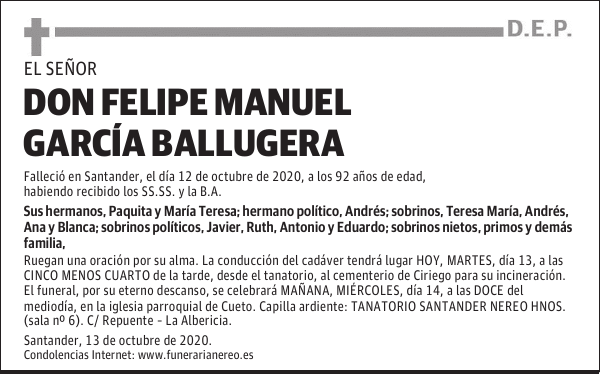 DON FELIPE MANUEL GARCÍA BALLUGERA