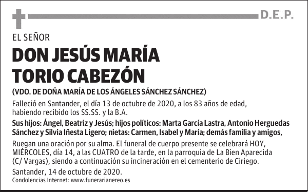 DON JESÚS MARÍA TORIO CABEZÓN